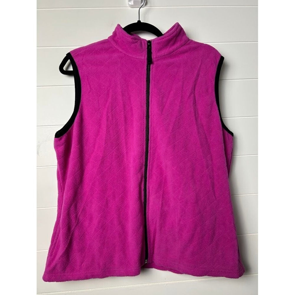 Mountain Lake Fleece Vest‎ Womens Large Pink Black